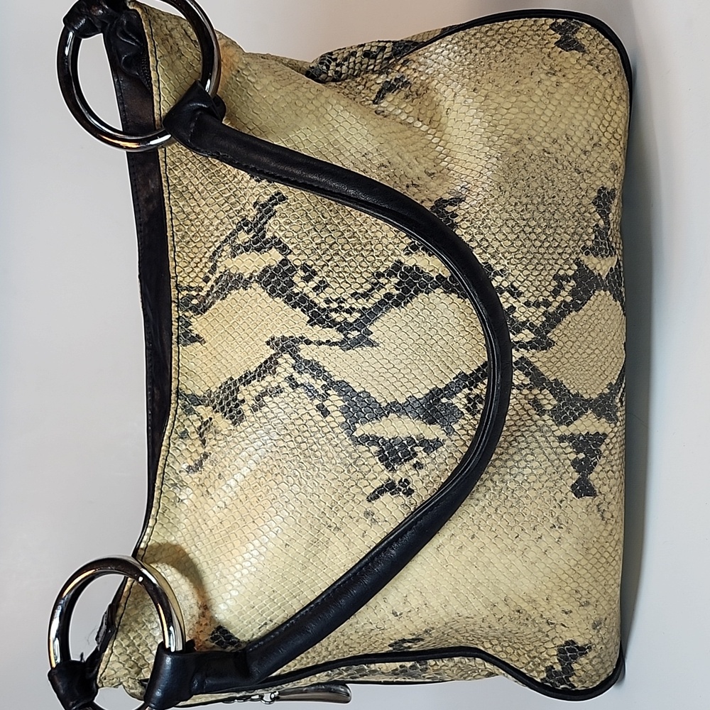 VINTAGE DONALD J PLINER LEATHER/SNAKE SKIN SHOULDER BAG